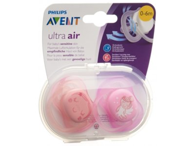 Avent Philips Schnuller ultra air 0-6 Monate Engel Mädchen 2 Stk