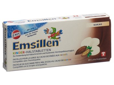 Emsillen comprimés pour la gorge destinés aux enfants avec cacao 20 pce