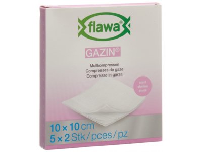 Flawa Gazin Mullkompressen 10x10cm steril 5 x 2 Stk