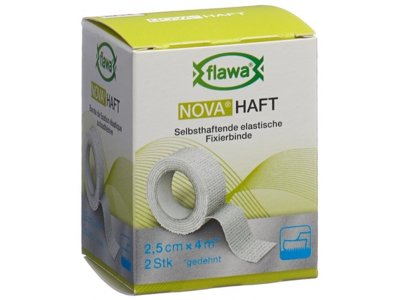 Flawa Nova Haft bande de gaze cohésive 2.5cmx4m 2 pce