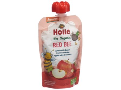 Holle Red Bee - pouchy pomme et fraise 100 g