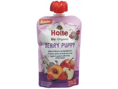 Holle Berry Puppy - Pouchy Apfel & Pfirsich mit Waldbeeren 100 g