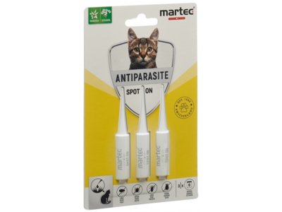 martec PET CARE spot on ANTIPARASITE pour chats 3 x 1 ml