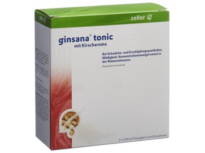 Ginsana Tonic à l'arôme de cerise liquide oral 2 fl 250 ml