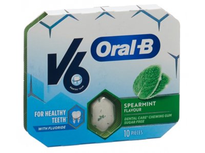 V6 OralB chewing gum Spearmint blist 10 pce