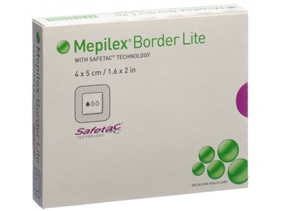 Mepilex Border Lite pansement hydrocellulaire 4x5cm silicone 10 pce