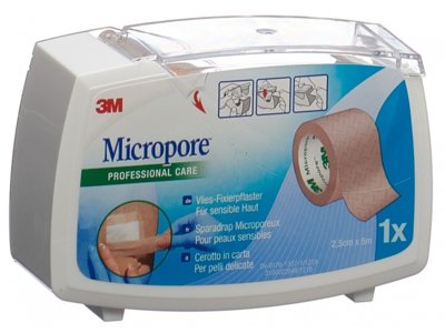 3M Micropore Vlies sparadrap avec dispenser 25mmx5m chair