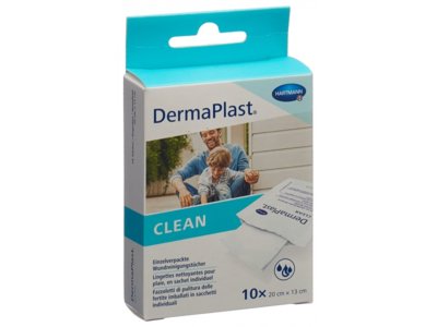 DermaPlast Clean lingettes nettoyantes pour plaies 10 pce